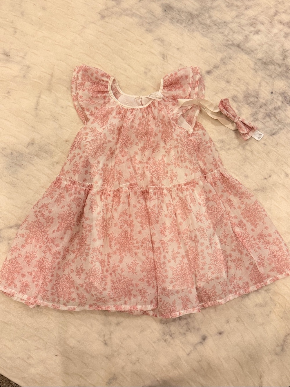 Girls Pink Floral Ruffle Sundress Sz 3T NWOT